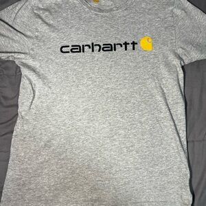 Carhartt‎ Boys M 8-10 Gray Logo T-Shirt Cotton Rugged Workwear Preowned